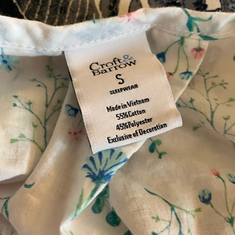 Croft & Barrow White Floral Sleepwear